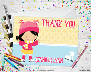 292 | Ice Skating Party Invitation & Thank You Card