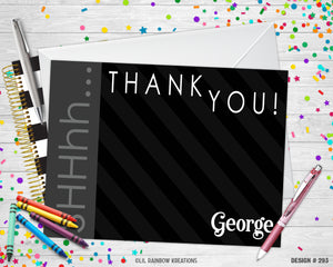 293 | Black & White Party Invitation & Thank You Card