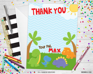 313 | Dinosaurs Party Invitation & Thank You Card