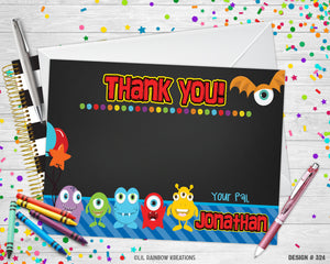 324 | Monsters Party Invitation & Thank You Card