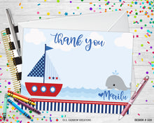 Load image into Gallery viewer, 339 | Nautical Baby Shower Invitation &amp; Thank You Card