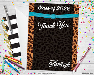 340 | Leopard Print Party Invitation & Thank You Card