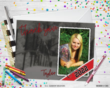 Load image into Gallery viewer, 365 | Red &amp; Black Graduation Party Invitation &amp; Thank You Card