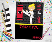 Load image into Gallery viewer, 401 | Karate Party Invitation &amp; Thank You Card