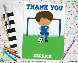 407 | Soccer Party Invitation & Thank You Card