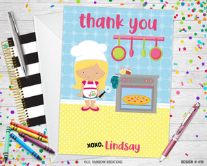416 | Little Chef Party Invitation & Thank You Card