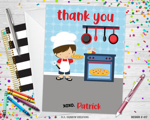 417 | Little Chef Party Invitation & Thank You Card