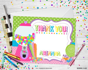 463 | Candy Shop Party Invitation & Thank You Card