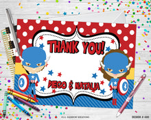 Load image into Gallery viewer, 490 | Captain America Party Invitation &amp; Thank You Card