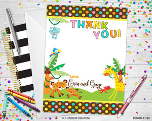 763 | Jungle Safari Party Invitation & Thank You Card