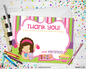 780 | Sleepover & Sushi Party Invitation & Thank You Card