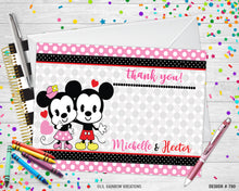 Load image into Gallery viewer, 790 | Mickey &amp; Minnie Cuties Baby Shower Invitation &amp; Thank You Card