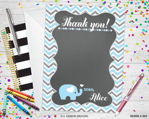 809-2 | Elephant Baby Shower Invitation & Thank You Card