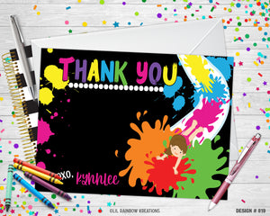 819-2 | Slip & Paint Party Invitation & Thank You Card