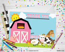 Load image into Gallery viewer, 832 | Farm Animals Party Invitation &amp; Thank You Card