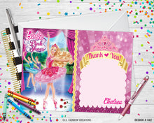 Load image into Gallery viewer, 842 | Barbie &amp; The Pink Shoes Party Invitation &amp; Thank You Card