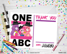 Load image into Gallery viewer, 858 | Care Bears &amp; My Little Pony Run Abc Party Invitation &amp; Thank You Card