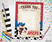 Load image into Gallery viewer, 876 | Cowboy Party Invitation &amp; Thank You Card