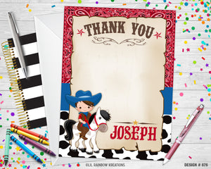 876 | Cowboy Party Invitation & Thank You Card