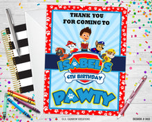 Load image into Gallery viewer, 903 | Paw Patrol Party Invitation &amp; Thank You Card