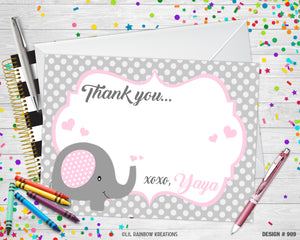 909 | Elephant Baby Shower Invitation & Thank You Card