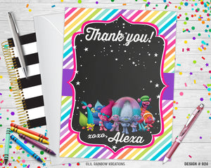 924 | Trolls Party Invitation & Thank You Card