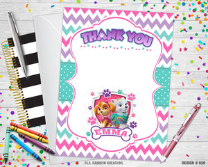 926 | Paw Patrol Party Invitation & Thank You Card