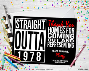 940 | Straight Outta Compton Party Invitation & Thank You Card