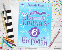 Load image into Gallery viewer, 944 | Mermaid Party Invitation &amp; Thank You Card