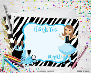 115-2 | Glitz And Glam Party Invitation & Thank You Card