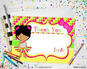 768-2 | Tutus & Bow ties Party Invitation & Thank You Card