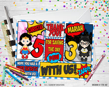 Load image into Gallery viewer, 778-2 | Wonder Woman &amp; Bat Girl Party Invitation &amp; Thank You Card