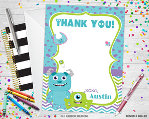 808-2 | Monsters Inc Party Invitation & Thank You Card