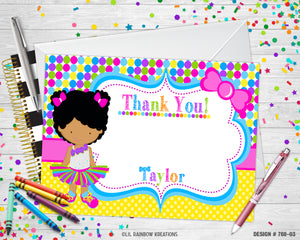 768-3 | Tutus & Sneakers Party Invitation & Thank You Card