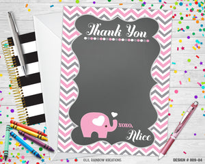 809-4 | Elephant Baby Shower Invitation & Thank You Card