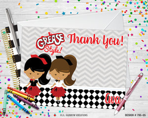 795-5 | Sock Hop Party Invitation & Thank You Card