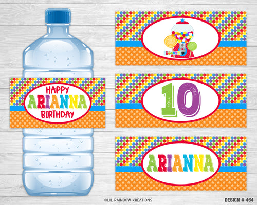WBW-464 | Candy Shop Water Bottle Labels