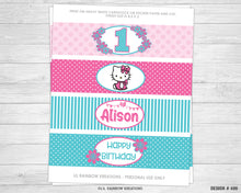 Load image into Gallery viewer, WBW-486 | Pink Hello Kitty Water Bottle Labels