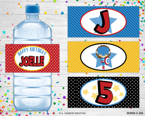 WBW-499 | Captain America Water Bottle Labels