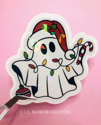 Christmas Ghost | Holographic Sticker